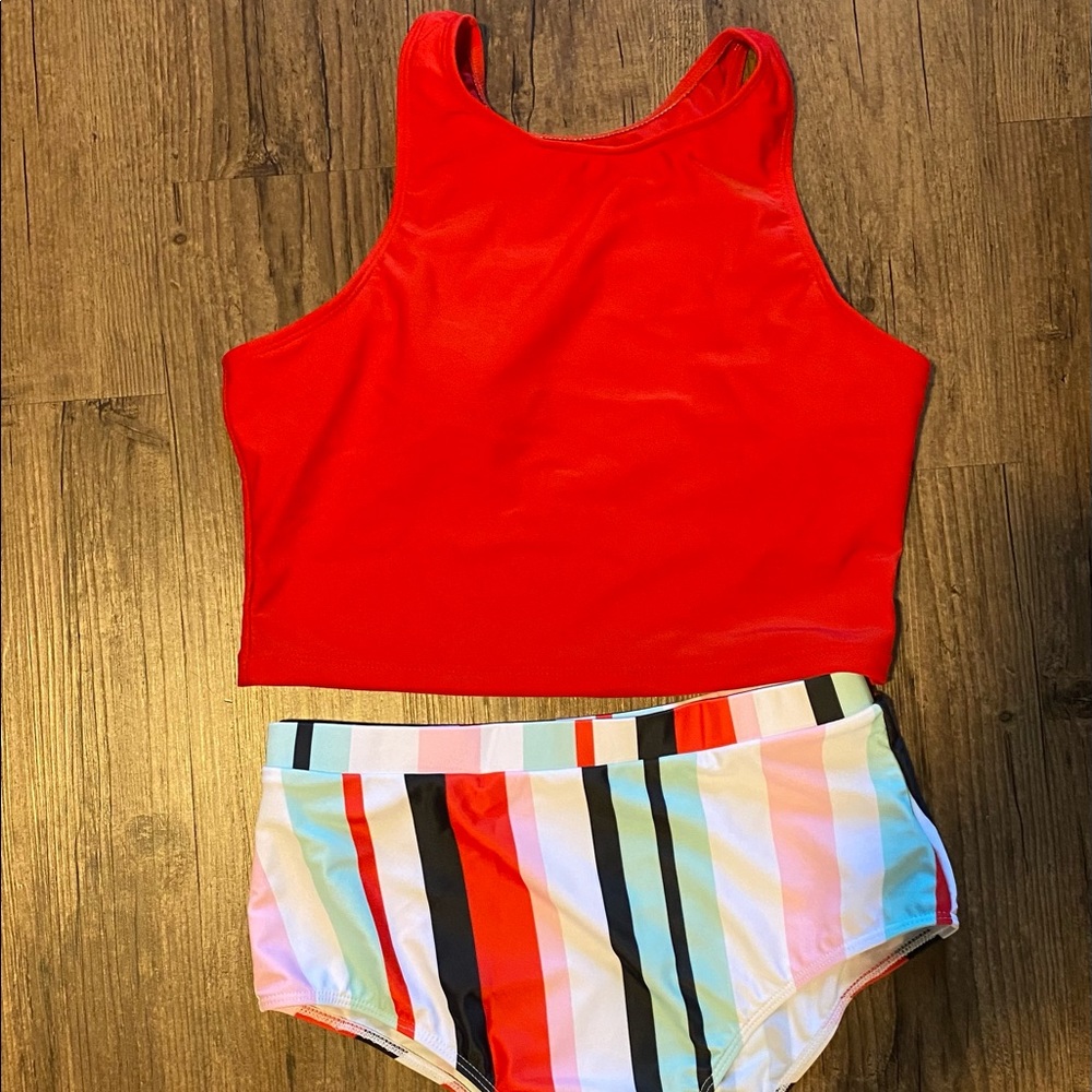 SHEIN striped bathing suit